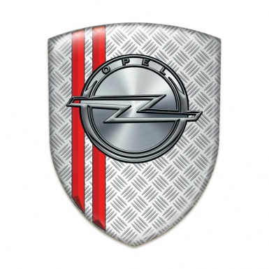Opel Emblem Badge Logo Grid Effect with Red Lines Style 