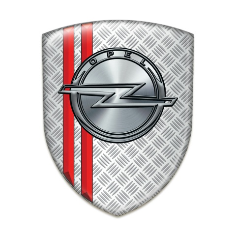 Opel Emblem Badge Logo Grid Effect with Red Lines Style 