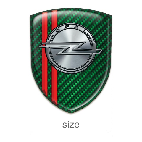 Opel Tuning Emblem Green Carbon with Red Lines 