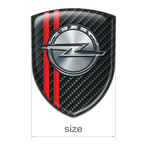 Opel Self Adhesive Emblem Logo Dark Carbon Red Lines 