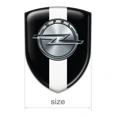 Opel Resin Sticker Black with White Ribbon Edition 