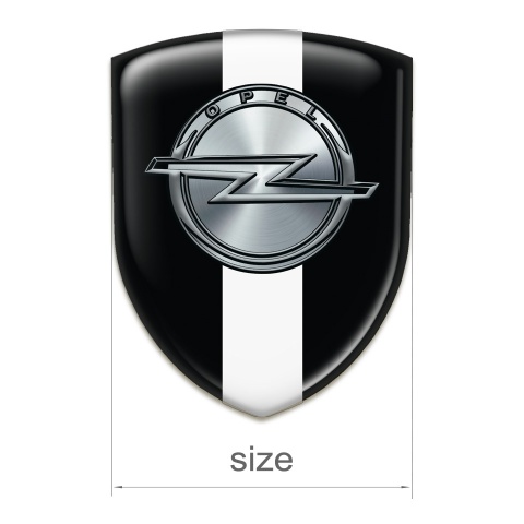 Opel Resin Sticker Black with White Ribbon Edition 