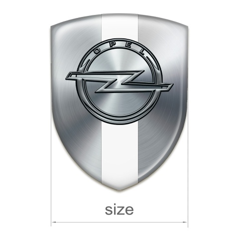 Opel 3D Gel Emblem Silver with White Ribbon Edition 