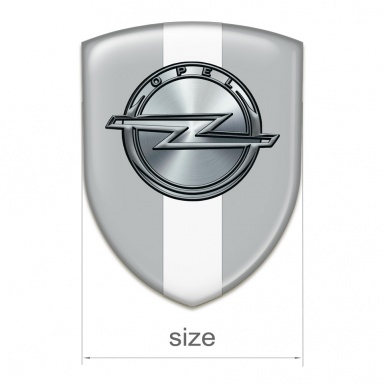 Opel Emblem Exterior Gray Base with White Ribbon Edition 