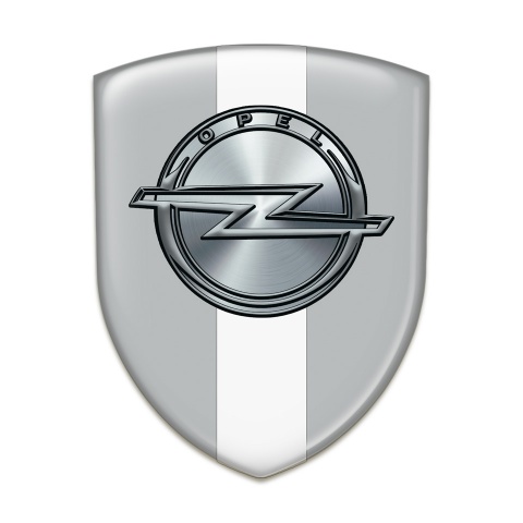 Opel Emblem Exterior Gray Base with White Ribbon Edition 