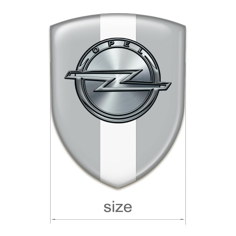 Opel Emblem Exterior Gray Base with White Ribbon Edition 