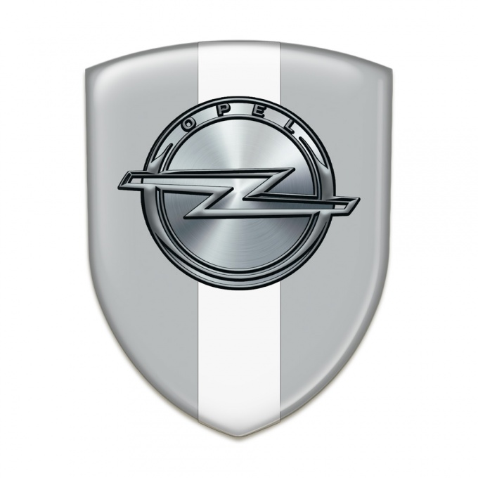 Opel Emblem Exterior Gray Base with White Ribbon Edition 