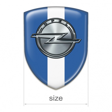 Opel Tuning Badge Blue with White Ribbon Edition 