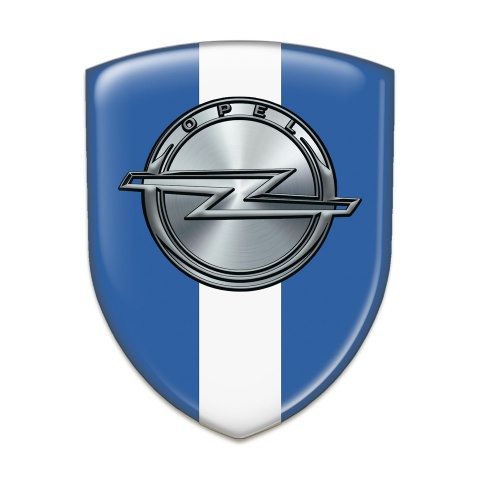Opel Tuning Badge Blue with White Ribbon Edition 