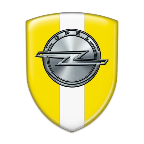 Opel Car Accessories Badge Yellow with White Ribbon Edition 