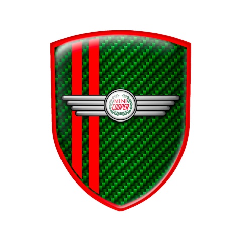 Mini Cooper Emblem Silicone Black Green Carbon Old Logo