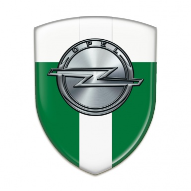 Opel Self Adhesive Car logo Emblem Green White With White Robbon 