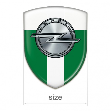 Opel Self Adhesive Car logo Emblem Green White With White Robbon 