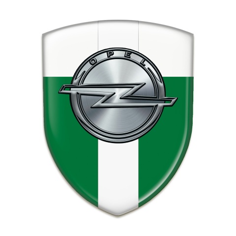 Opel Self Adhesive Car logo Emblem Green White With White Robbon 