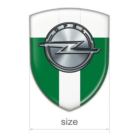 Opel Self Adhesive Car logo Emblem Green White With White Robbon 