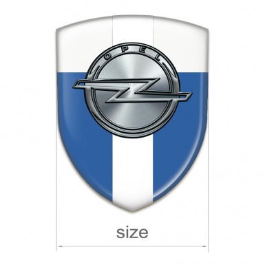 Opel Car Interior Badge Blue White with White Ribbon Edition 