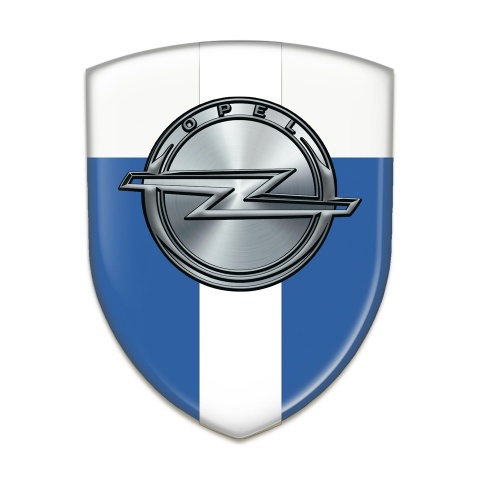 Opel Car Interior Badge Blue White with White Ribbon Edition 