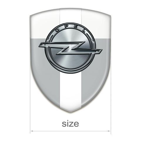 Opel Silicone Car Decal Badge Gray White with White Ribbon Edition 