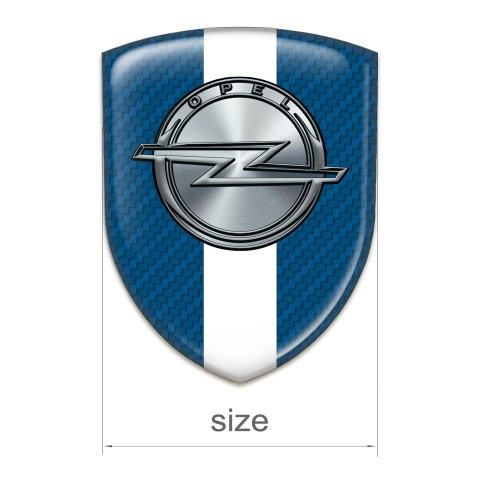 Opel Silicone Car Decal Badge Navy Blue Carbon with White Ribbon Edition 
