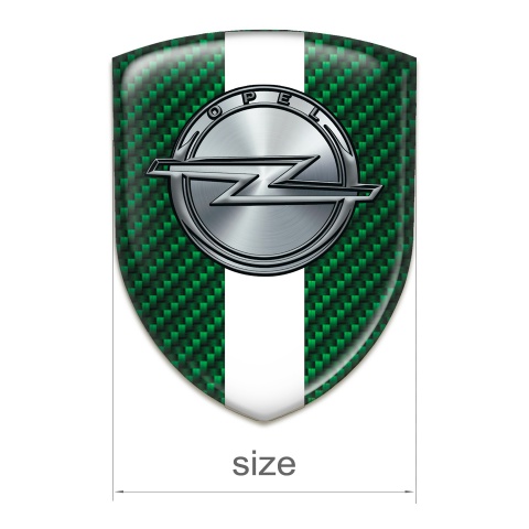 Opel Emblem Badge Logo Green Carbon with White Ribbon 