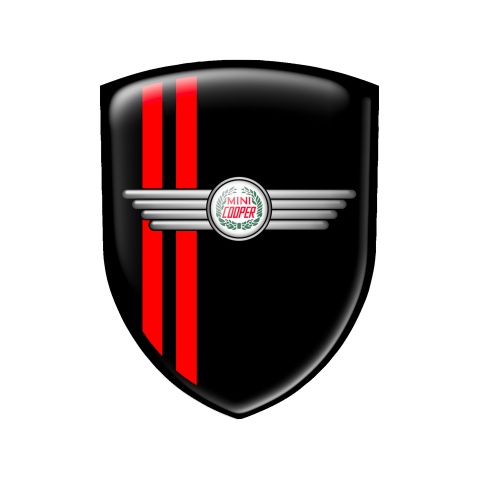 Mini Cooper Emblem Silicone Shield Black Old Logo