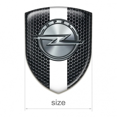 Opel Self Adhesive Emblem Logo Perforated Steel With White Ribbon 