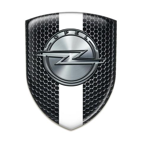 Opel Self Adhesive Emblem Logo Perforated Steel With White Ribbon 