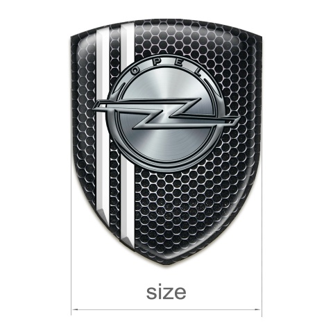 Opel Domed Emblem Perforated Steel with White Stripes Style 
