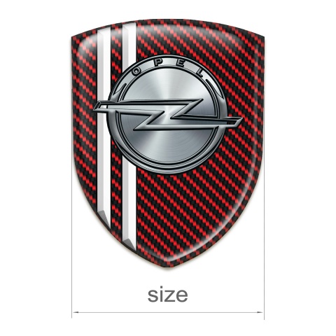 Opel Resin Sticker Red Carbon White Stripes Style 