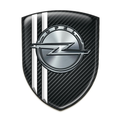 Opel Tuning Badge  Black Fibers with White Stripes Style 