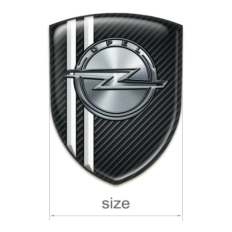 Opel Tuning Badge  Black Fibers with White Stripes Style 