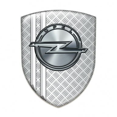 Opel Car Accessories Badge Grid Effect with White Stripes Style 