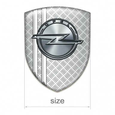 Opel Car Accessories Badge Grid Effect with White Stripes Style 