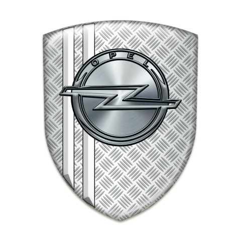 Opel Car Accessories Badge Grid Effect with White Stripes Style 