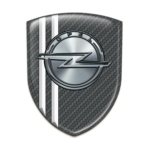 Opel Self Adhesive Car logo Emblem Carbon with White Stripes Style 