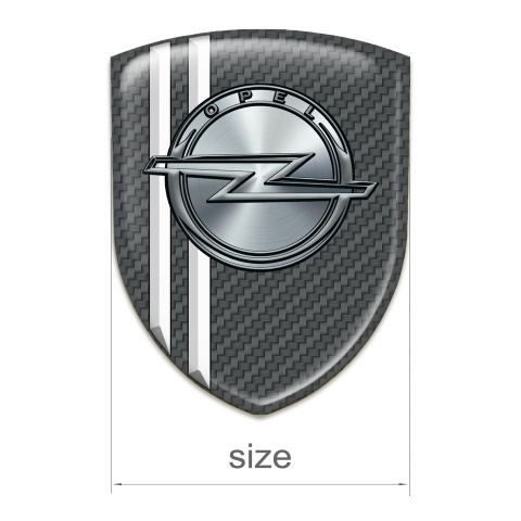 Opel Self Adhesive Car logo Emblem Carbon with White Stripes Style 