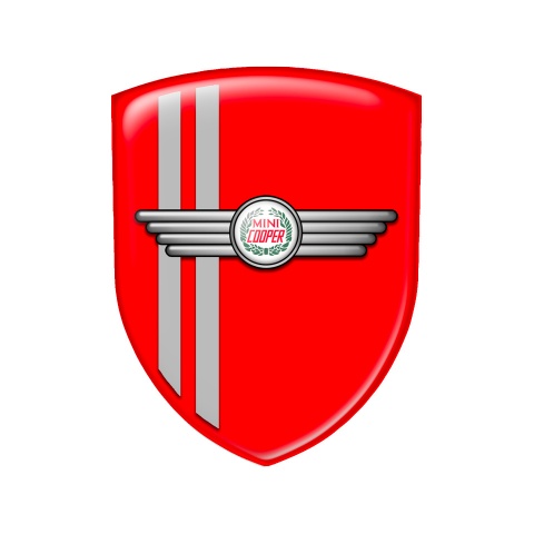 Mini Cooper Emblem Silicone Shield Red Old Logo