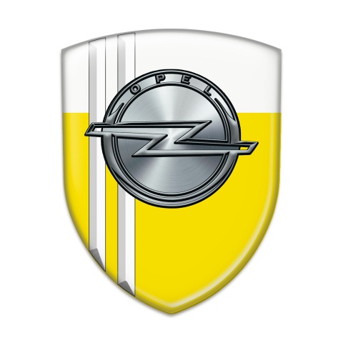 Opel Silicone Badge Yellow White with White Stripes Style 