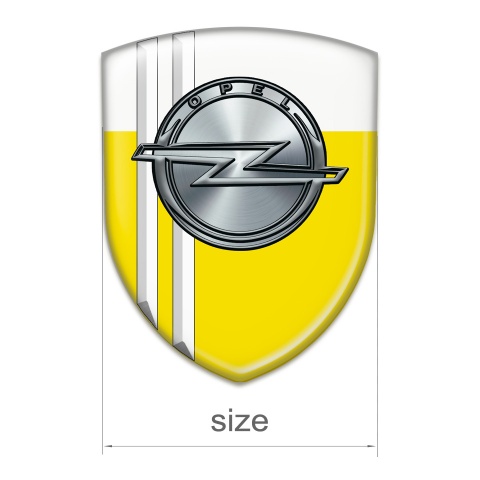 Opel Silicone Badge Yellow White with White Stripes Style 