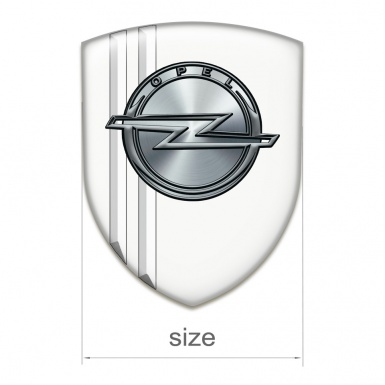 Opel Logo Emblem White Edition Silver Logo 