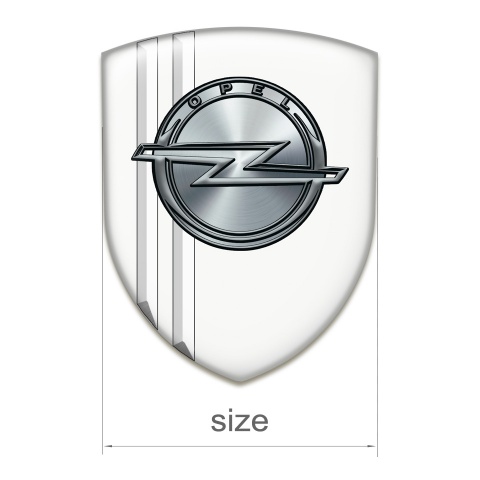 Opel Logo Emblem White Edition Silver Logo 
