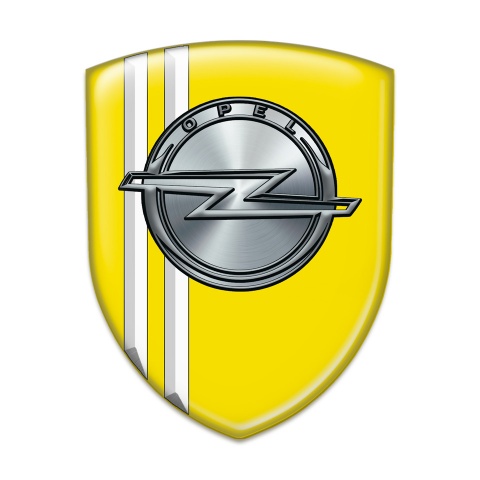 Opel Tuning Emblem Yellow Whith White Stripes 