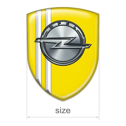 Opel Tuning Emblem Yellow Whith White Stripes 