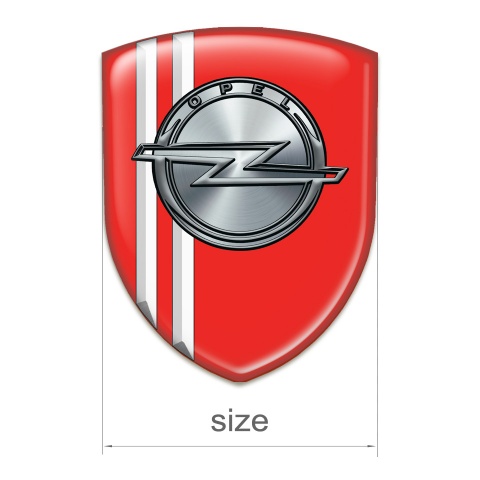 Opel Domed Emblem Red with White Stripes Edition 
