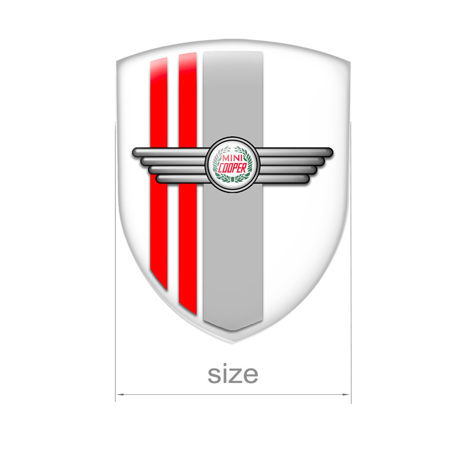 Mini Cooper Emblem Silicone Shield White Old Logo | Domed Emblems ...