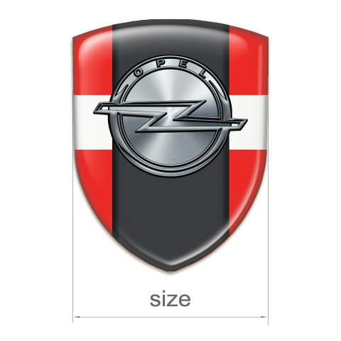 Opel Self Adhesive Emblem Logo Red with White Band Version 