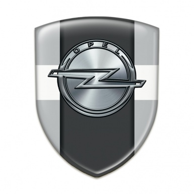 Opel Domed Emblem Grey with White Band Version 