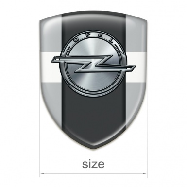 Opel Domed Emblem Grey with White Band Version 
