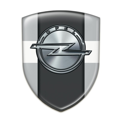 Opel Domed Emblem Grey with White Band Version 