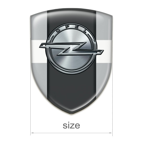 Opel Domed Emblem Grey with White Band Version 